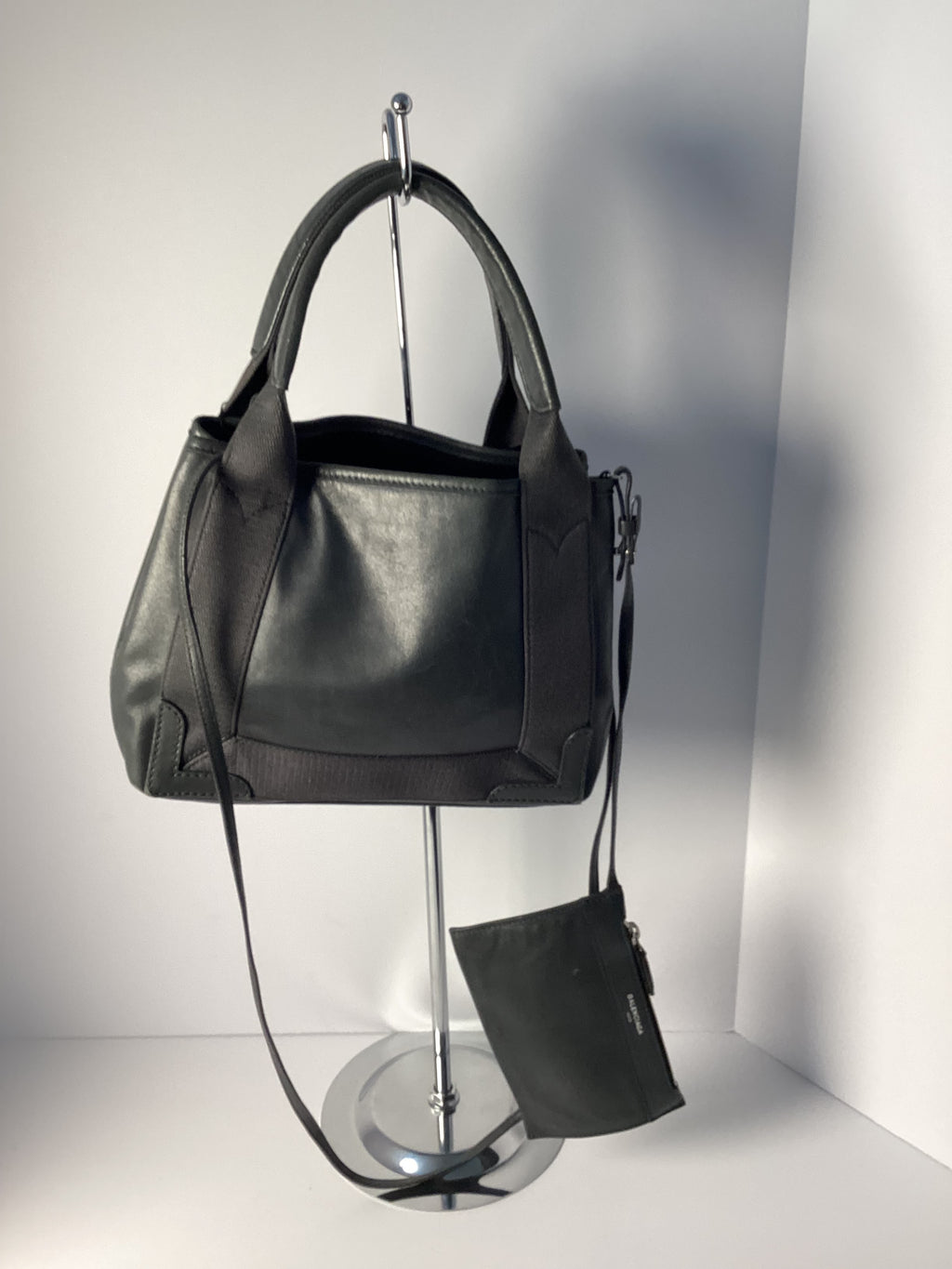 Balenciaga Navy Cabas XS 2-Way Bag (Gray/Silver) 🩶✨