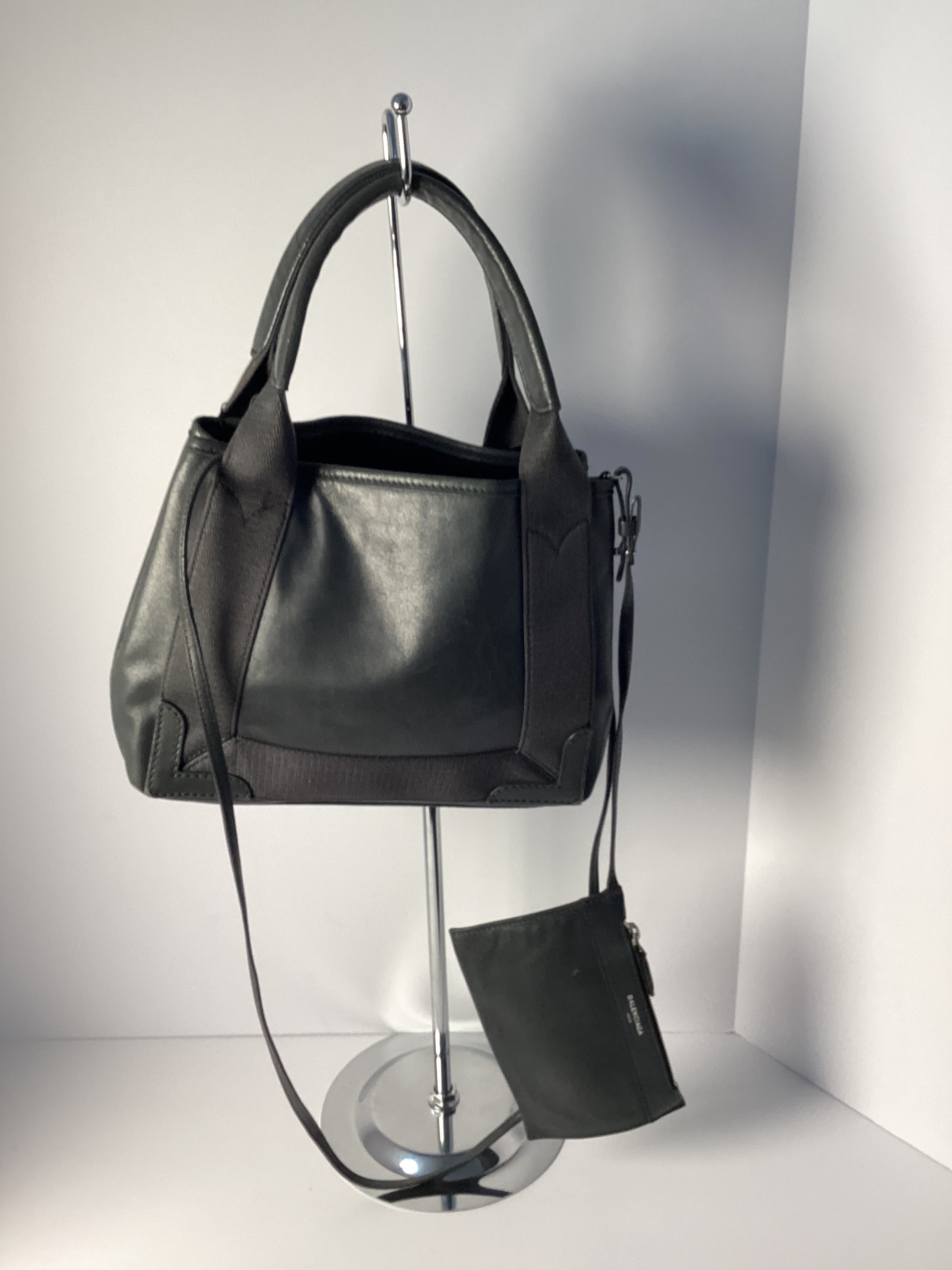 Balenciaga Navy Cabas XS 2-Way Bag (Gray/Silver) 🩶✨