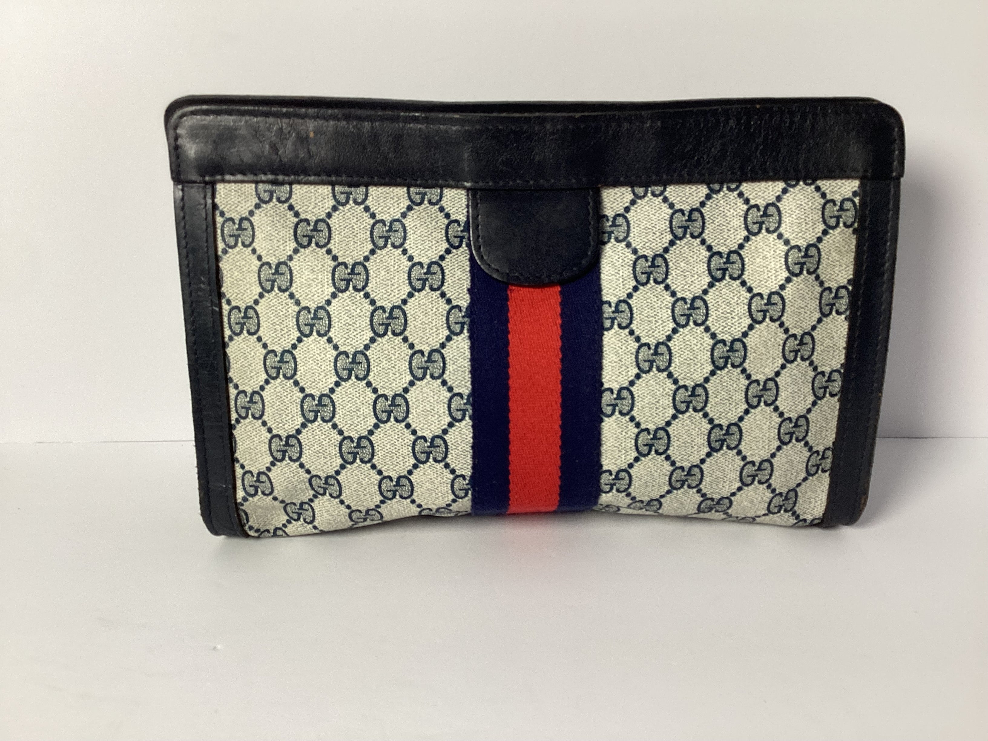 Gucci GG Monogram Web Stripe Clutch