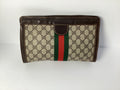 Gucci GG Canvas Web Brown Clutch