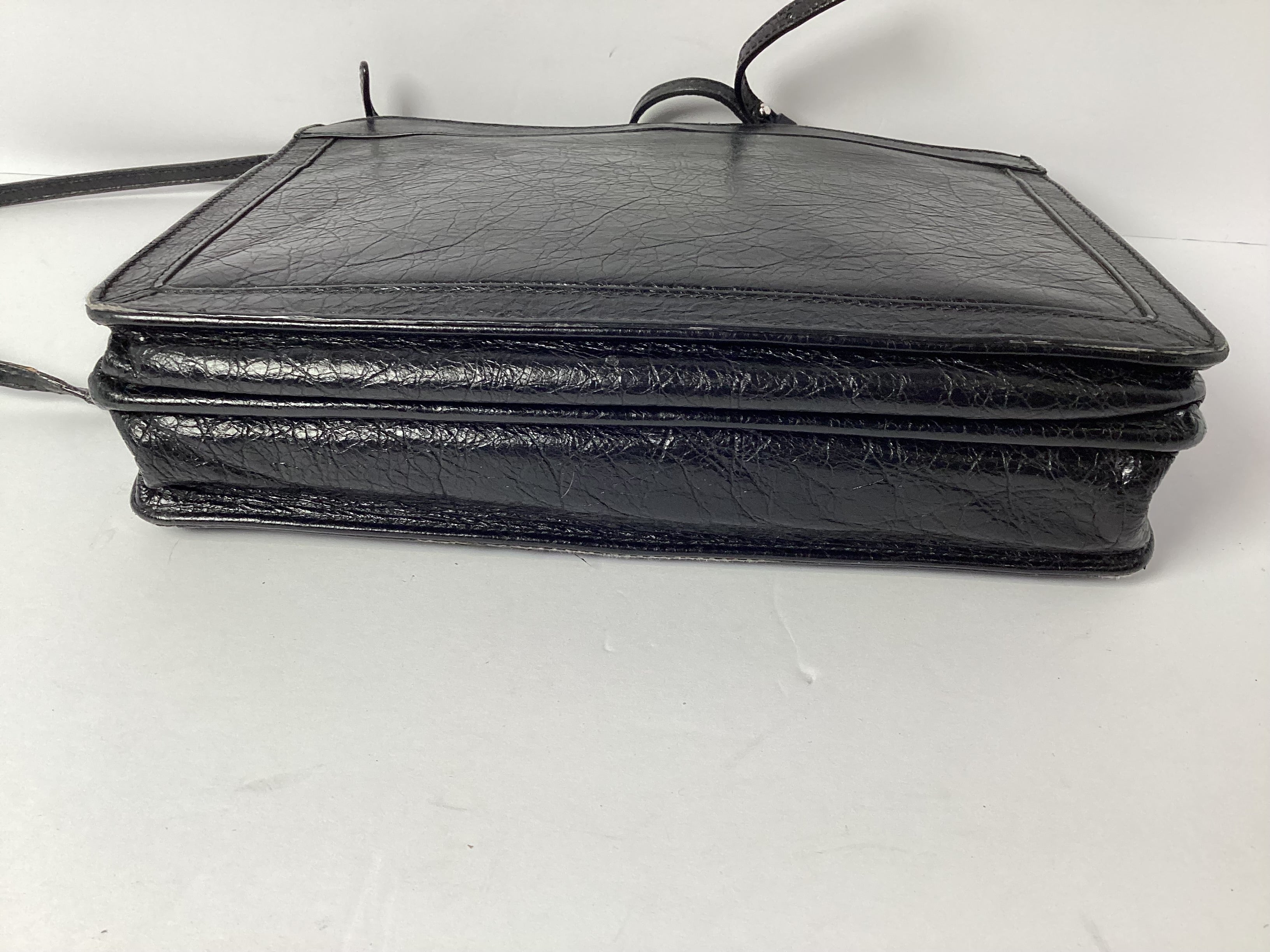 Balenciaga Black Leather Crossbody Clutch