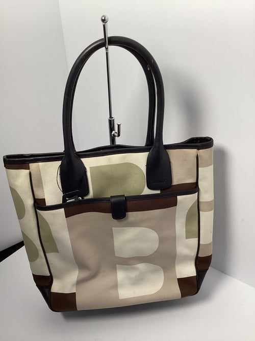 Bally Cream Canvas Tote