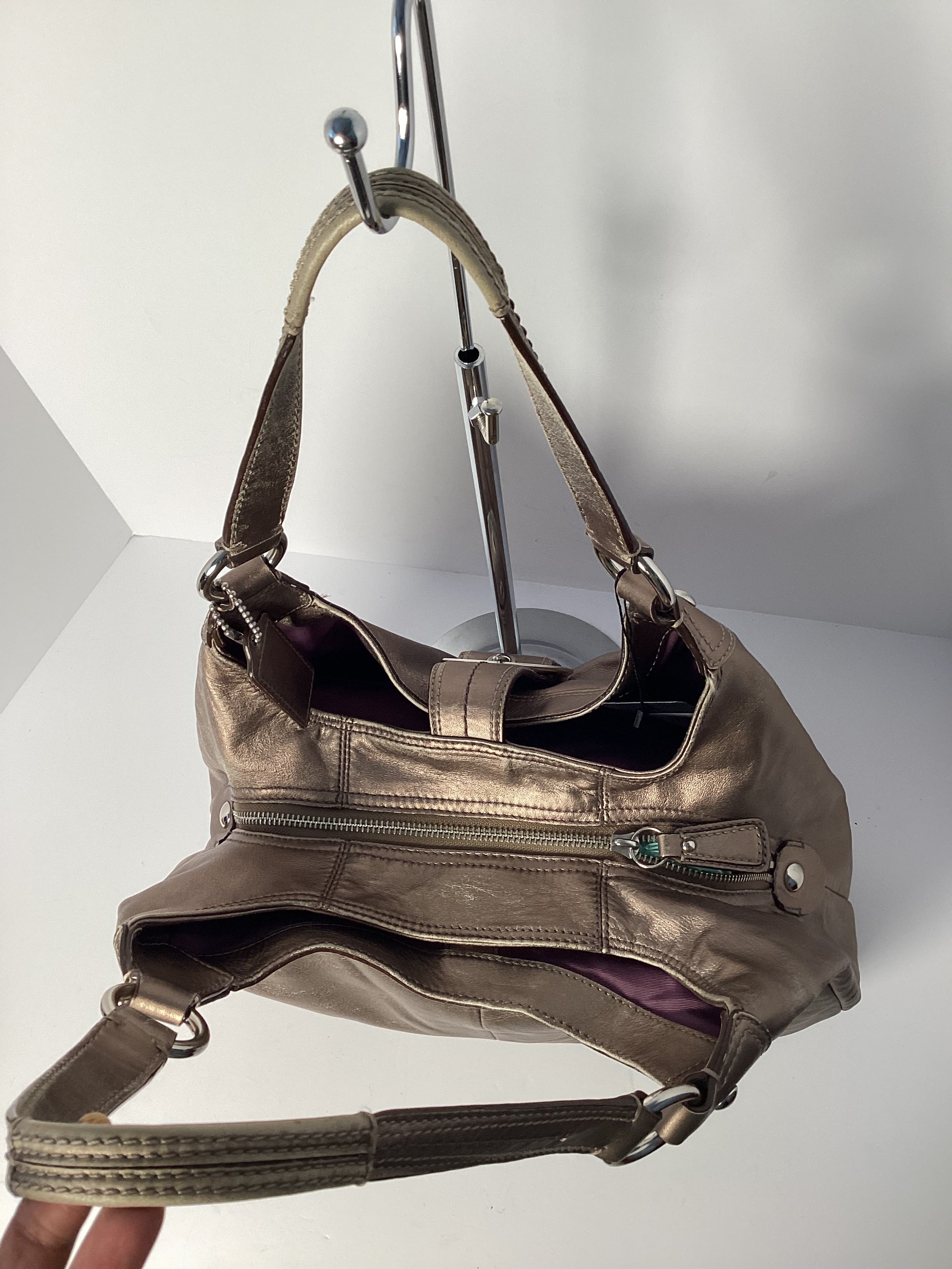 COACH LEATHER METALIC SOHO LYNN HOBO SHOULDER BAG