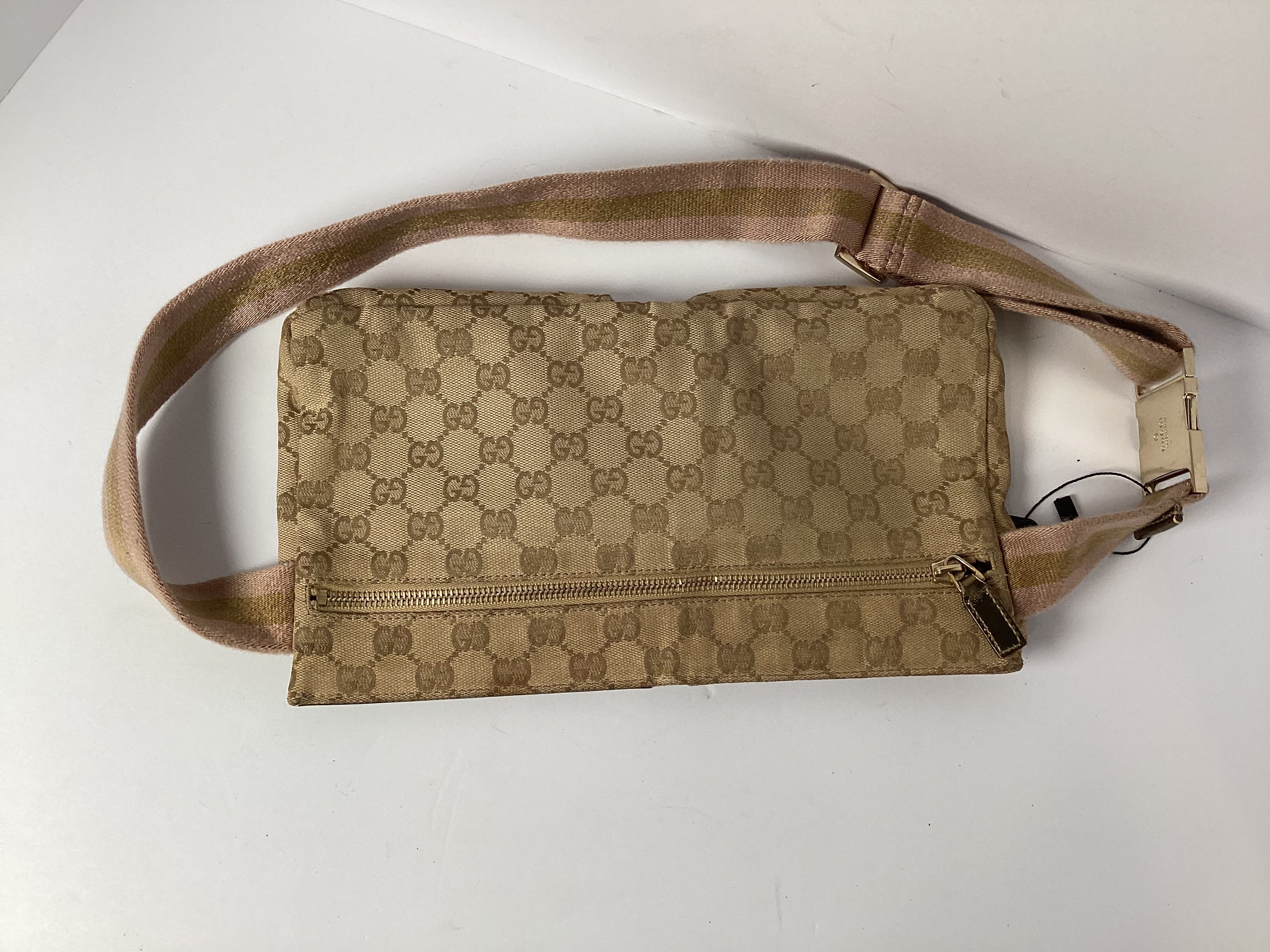 Gucci GG Monogram Canvas Waist Bag (Gold)