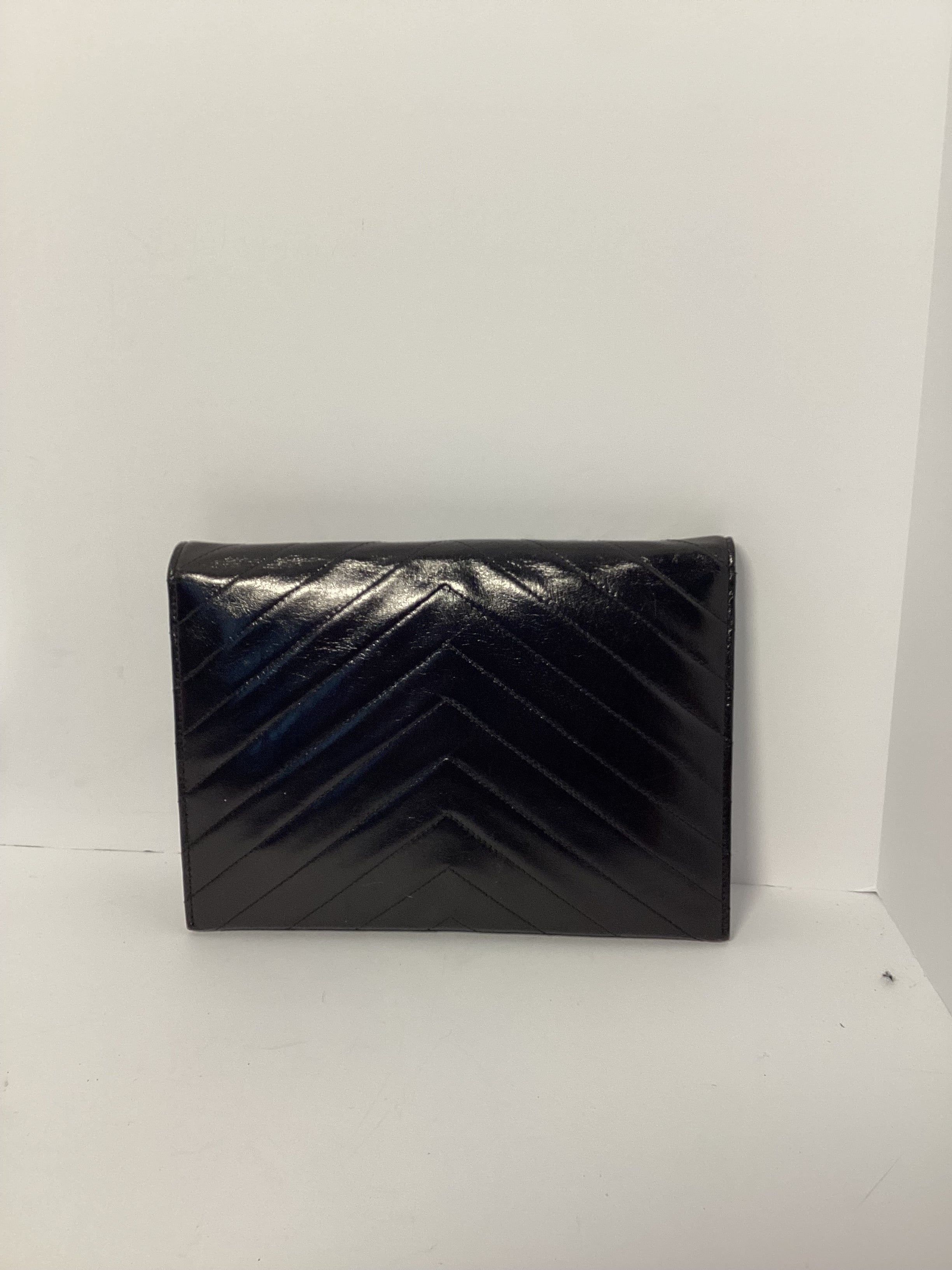 VINTAGE YVES SAINT LAURENT BLACK CLUTCH