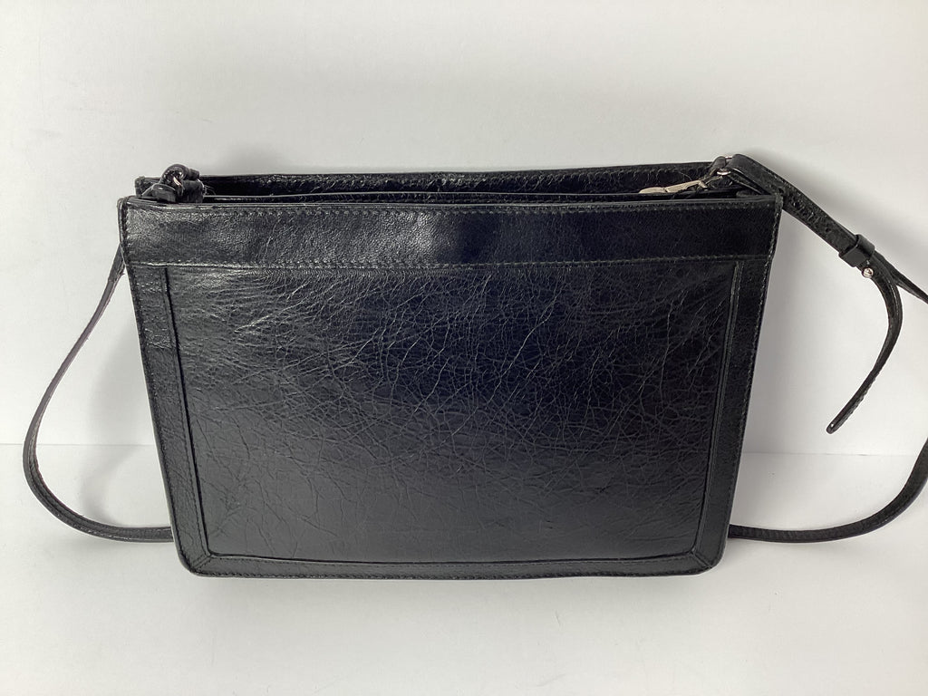 Balenciaga Black Leather Crossbody Clutch