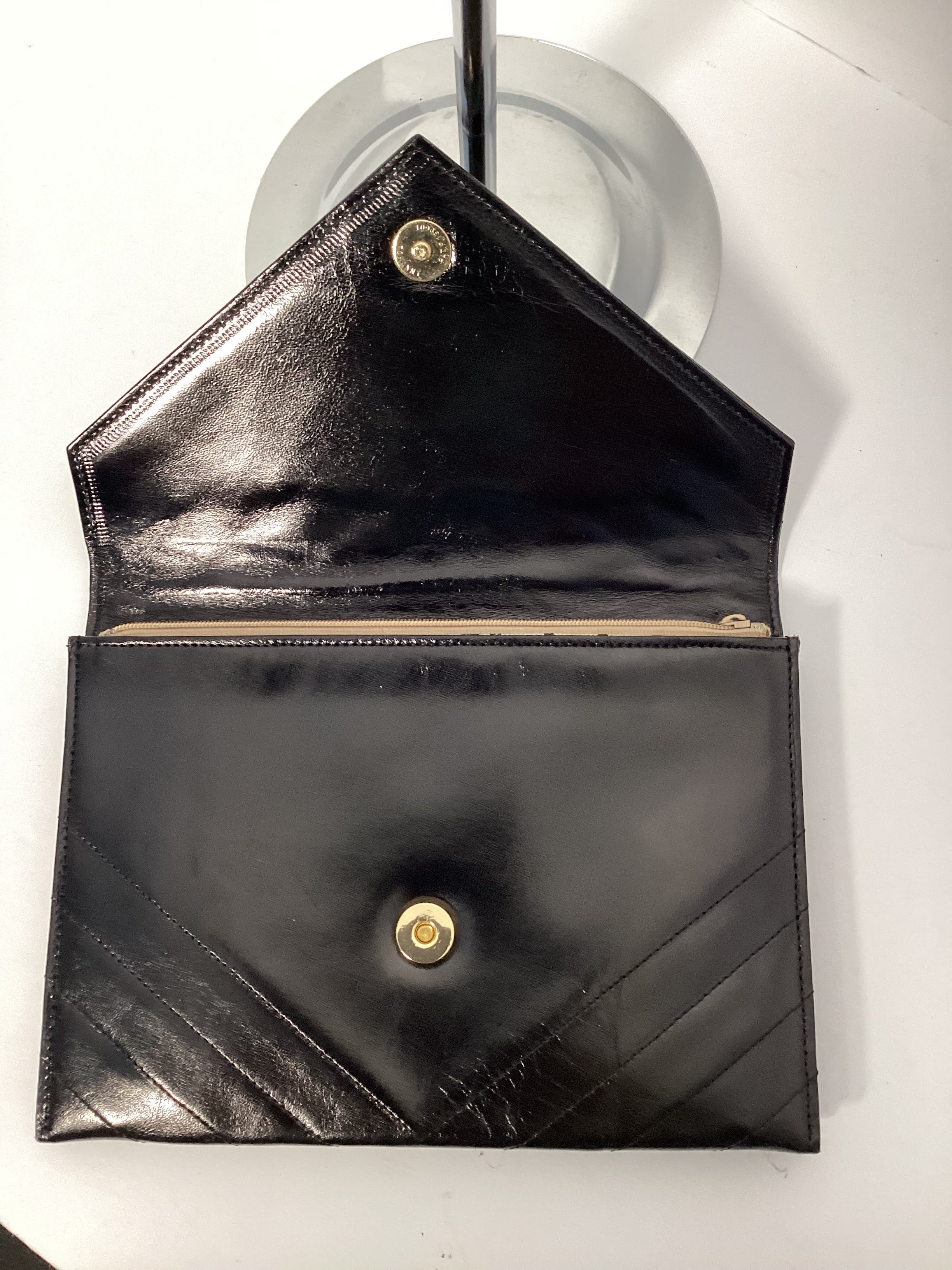 VINTAGE YVES SAINT LAURENT BLACK CLUTCH
