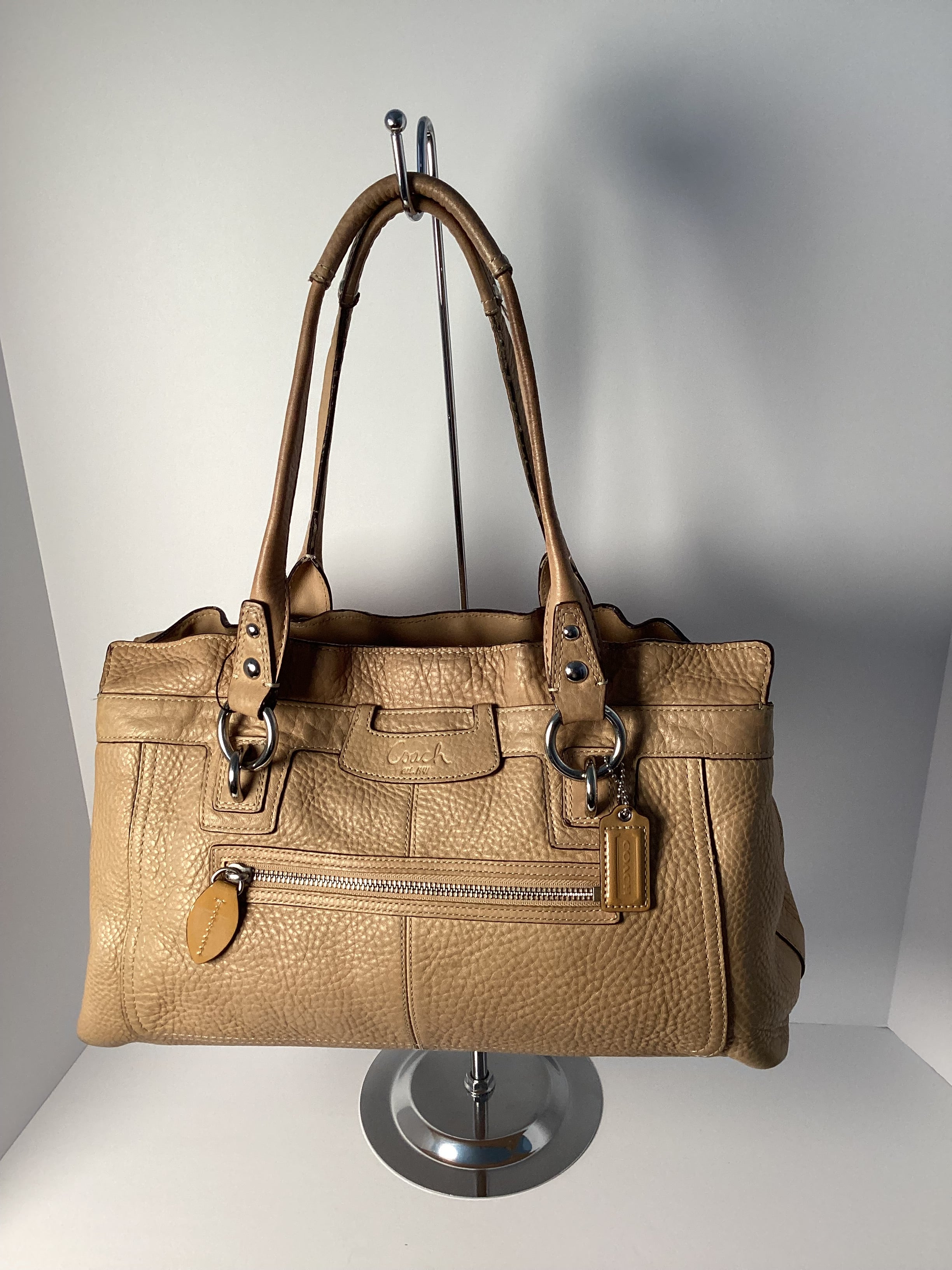 COACH LEATHER HANDBAG TAN