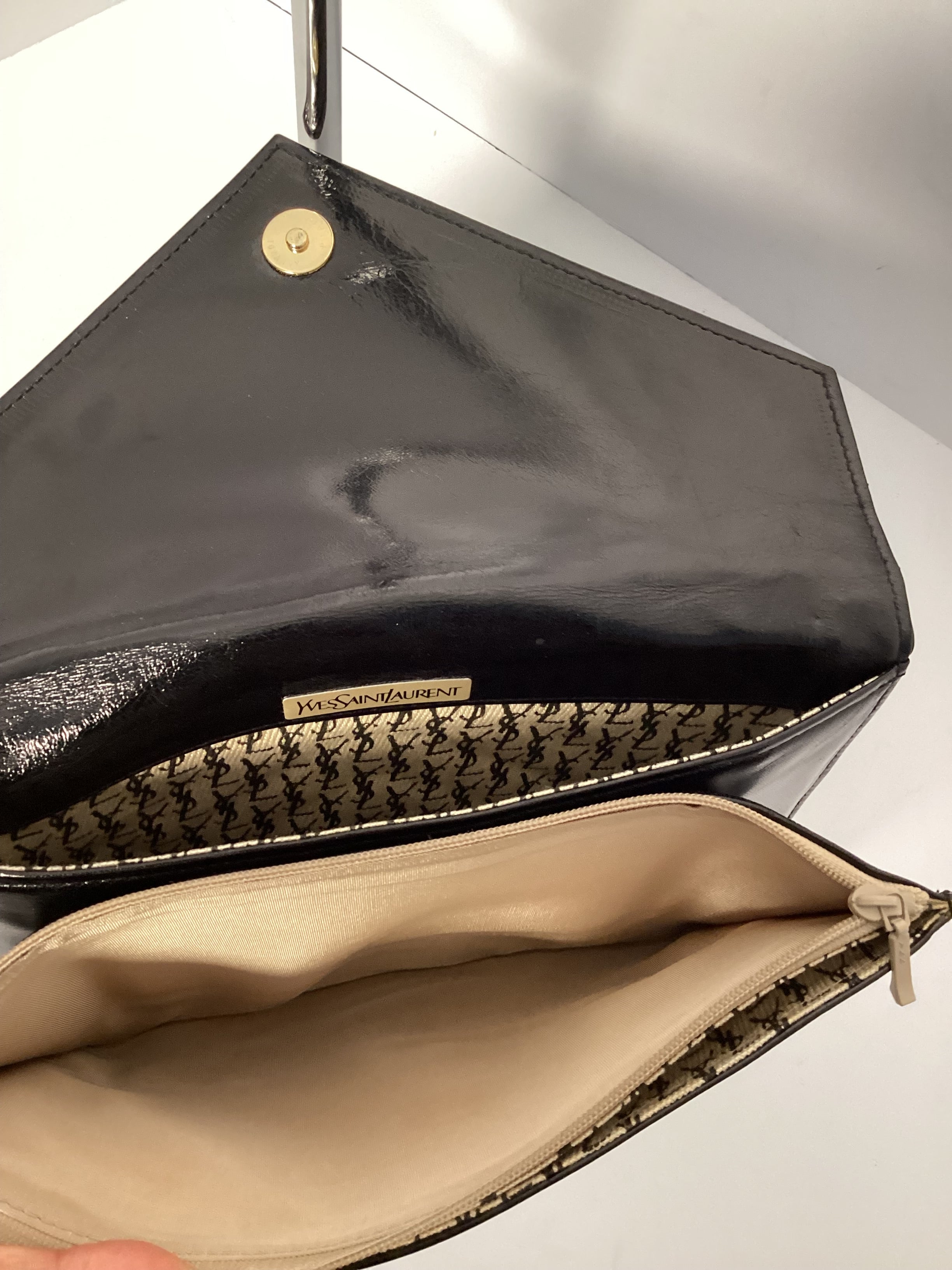 VINTAGE YVES SAINT LAURENT BLACK CLUTCH