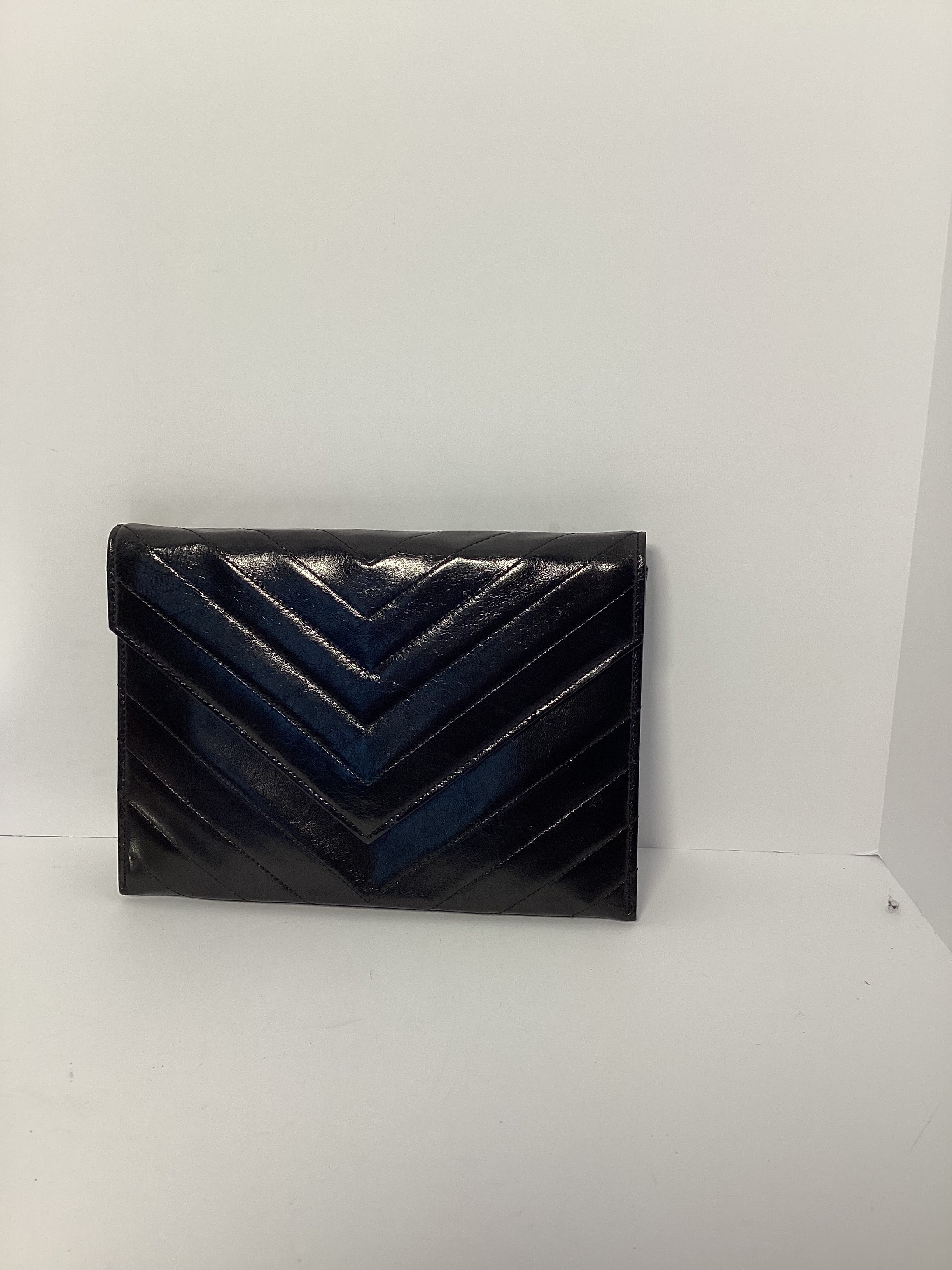VINTAGE YVES SAINT LAURENT BLACK CLUTCH