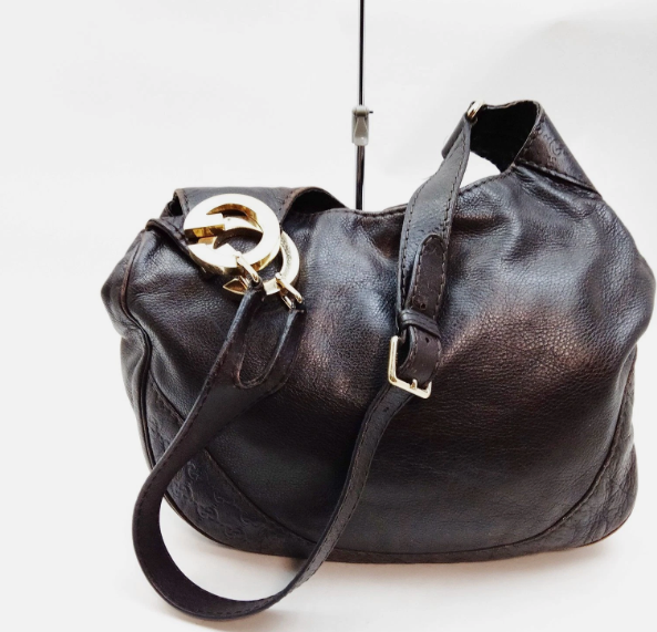 Gucci Shoulder Bag Brown Leather