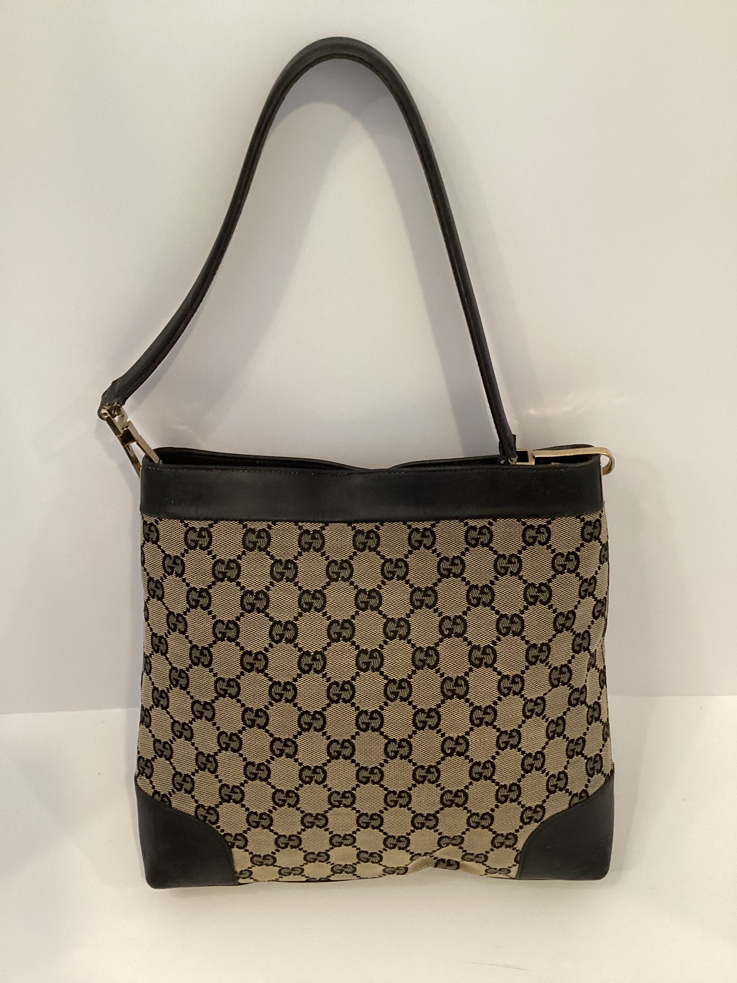 Gucci GG Sherry Line Canvas Black Tote