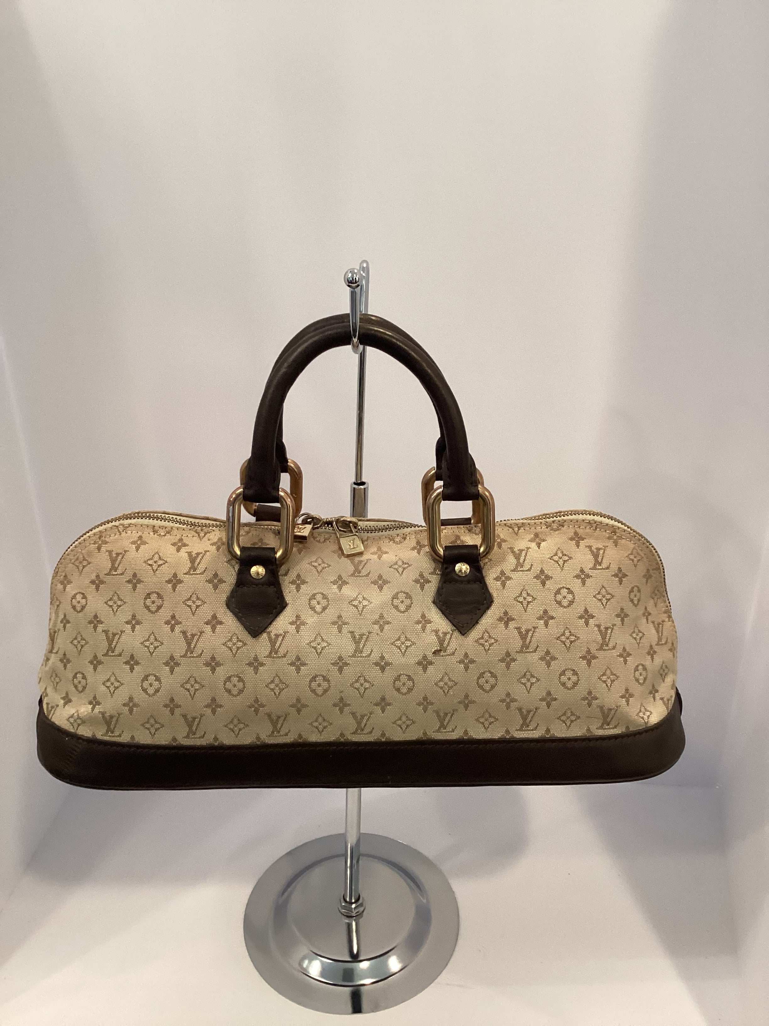 Louis Vuitton Long Mini Alma Brown Monogram Mini Lin Hand Bag
