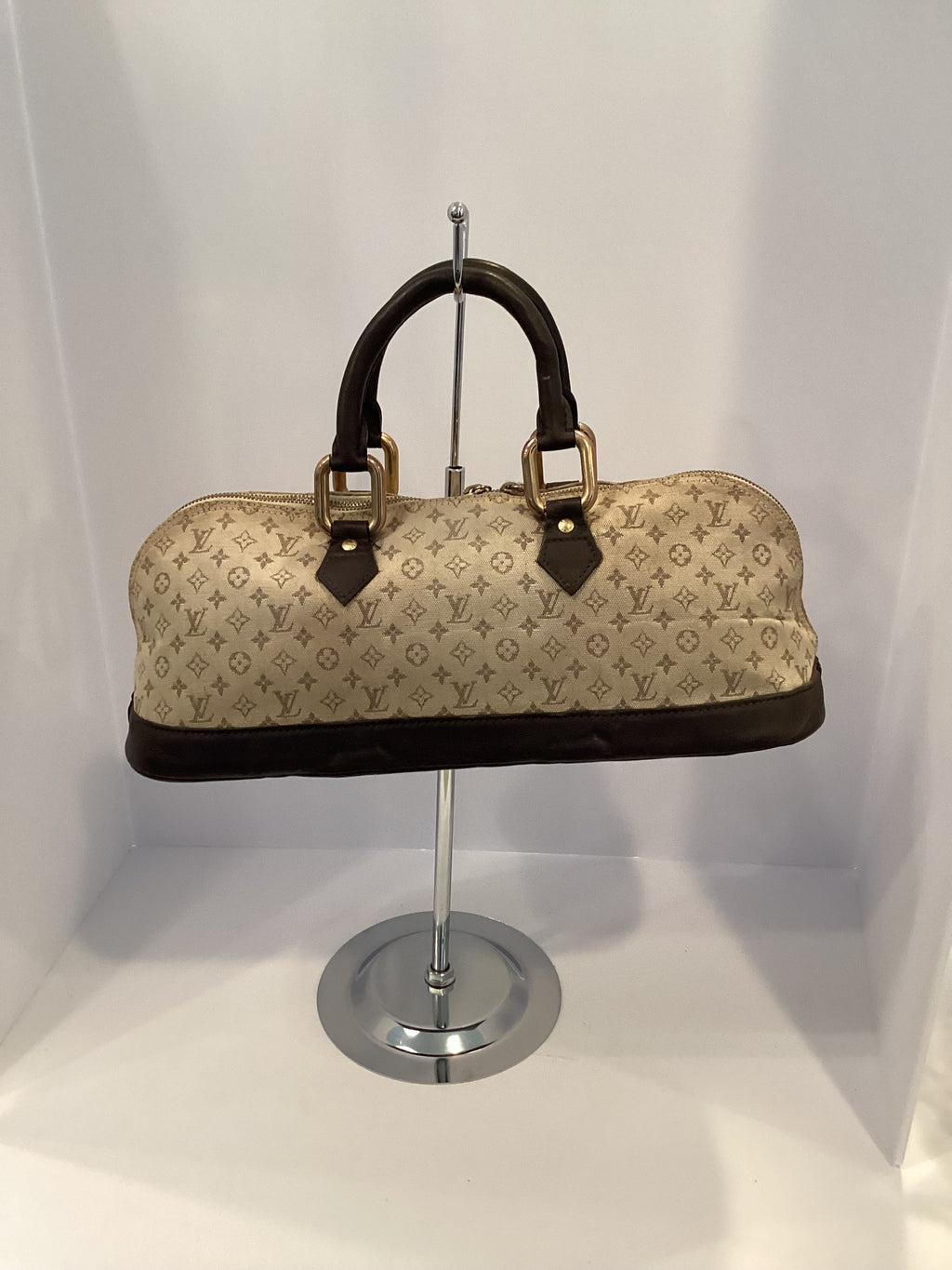 Louis Vuitton Long Mini Alma Brown Monogram Mini Lin Hand Bag