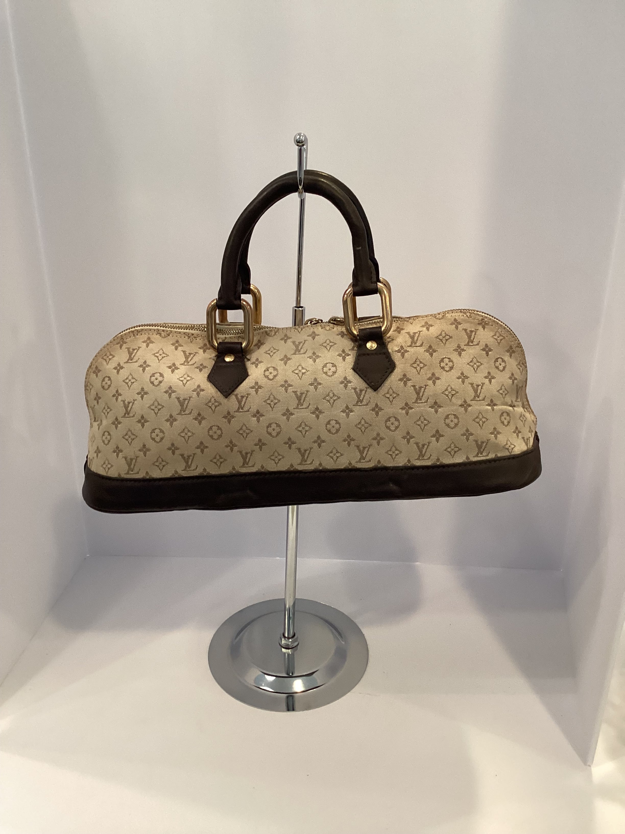 Louis Vuitton Long Mini Alma Brown Monogram Mini Lin Hand Bag