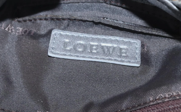 LOEWE Anagram Shoulder Bag Leather Silver