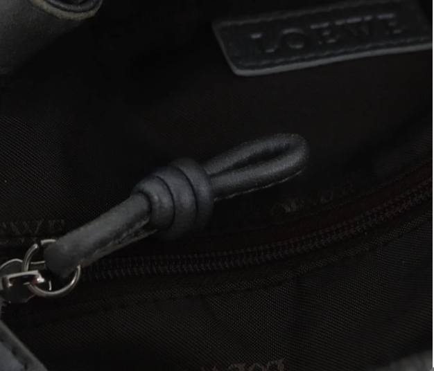 LOEWE Anagram Shoulder Bag Leather Silver