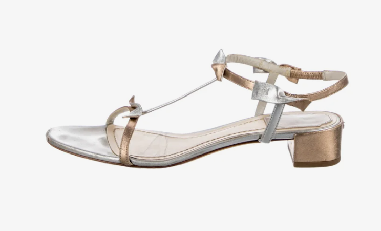 Christian Dior  Leather T-Strap Sandals