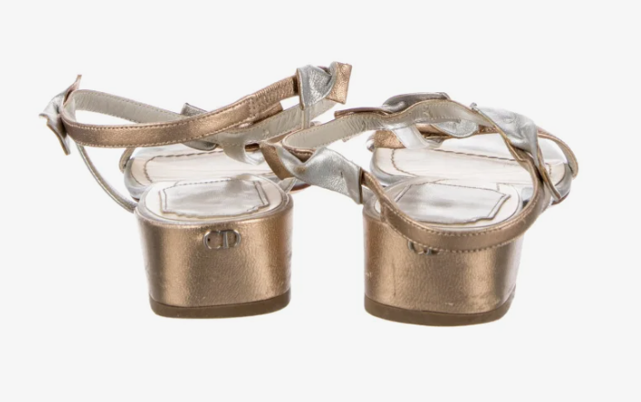 Christian Dior  Leather T-Strap Sandals